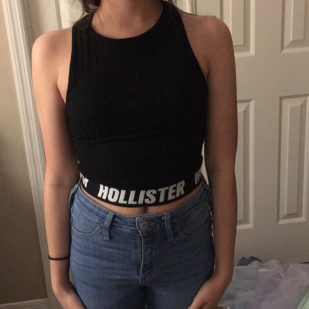 Halter black tank top
